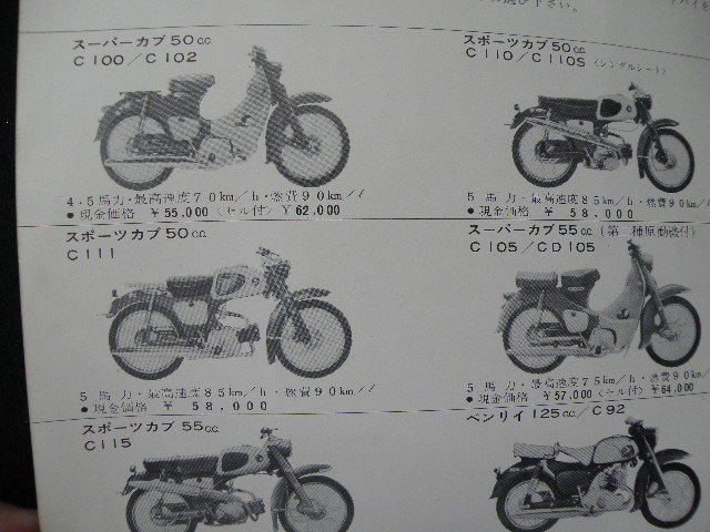 54 HONDA '62 ホンダ オートバイ 案内 カタログ / 昭和レトロ バイク 当時物 旧車 _画像7