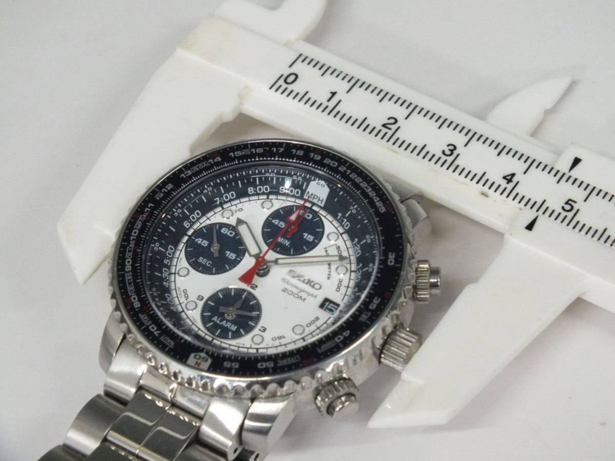 SEIKO/セイコー パイロット アラーム クロノグラフ 7T62-0EB0 メンズ