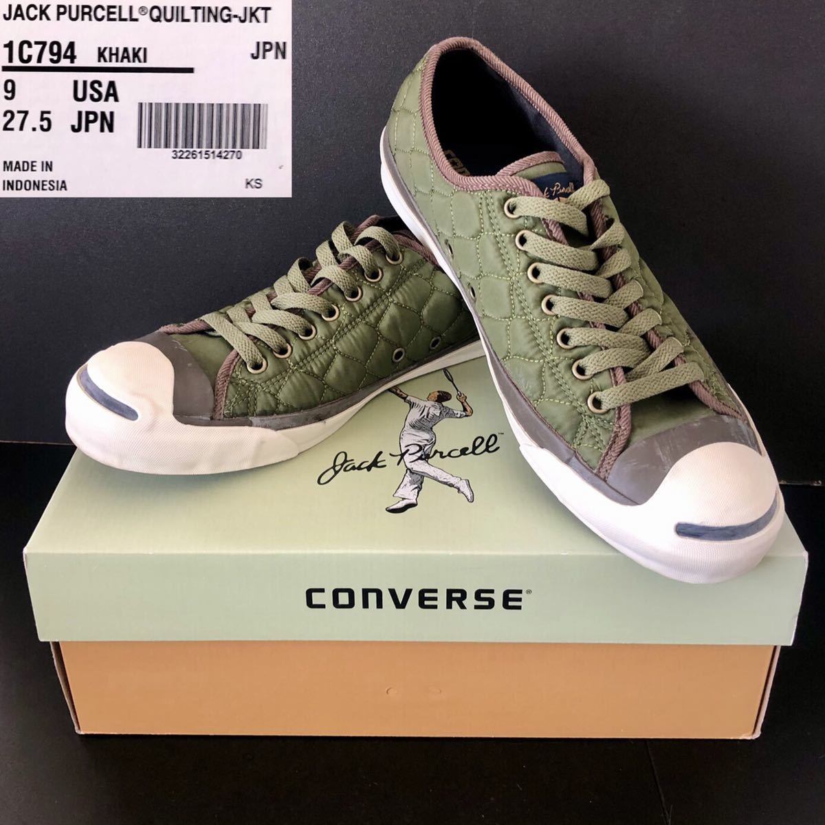 激レア★CONVERSE / JACK PURCELL QUILTING-JKT 27.5cm カーキ★未使用新品 ジャックパーセル コンバース キルティング スニーカー 箱付 激レア★CONVERSE / JACK PURCELL QUILTING-JKT 27.5cm カーキ★未使用新品 ジャックパーセル コンバース キルティング スニーカー 箱付