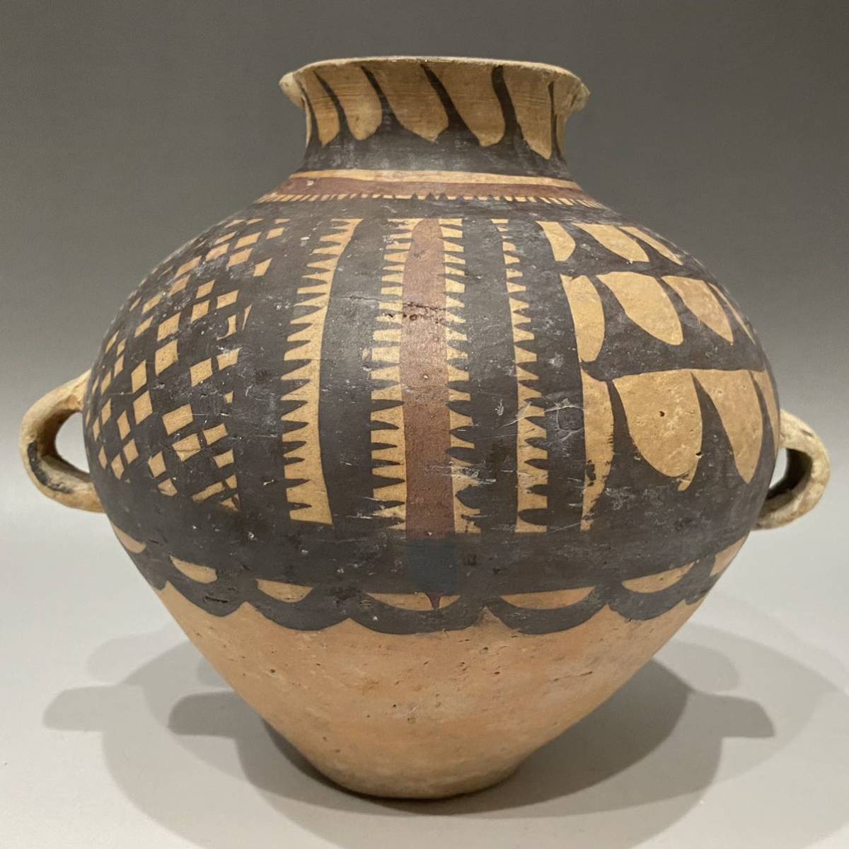 発掘伝来品 新石器時代(仰韶文化)アンダーソン双耳土器 彩陶壺