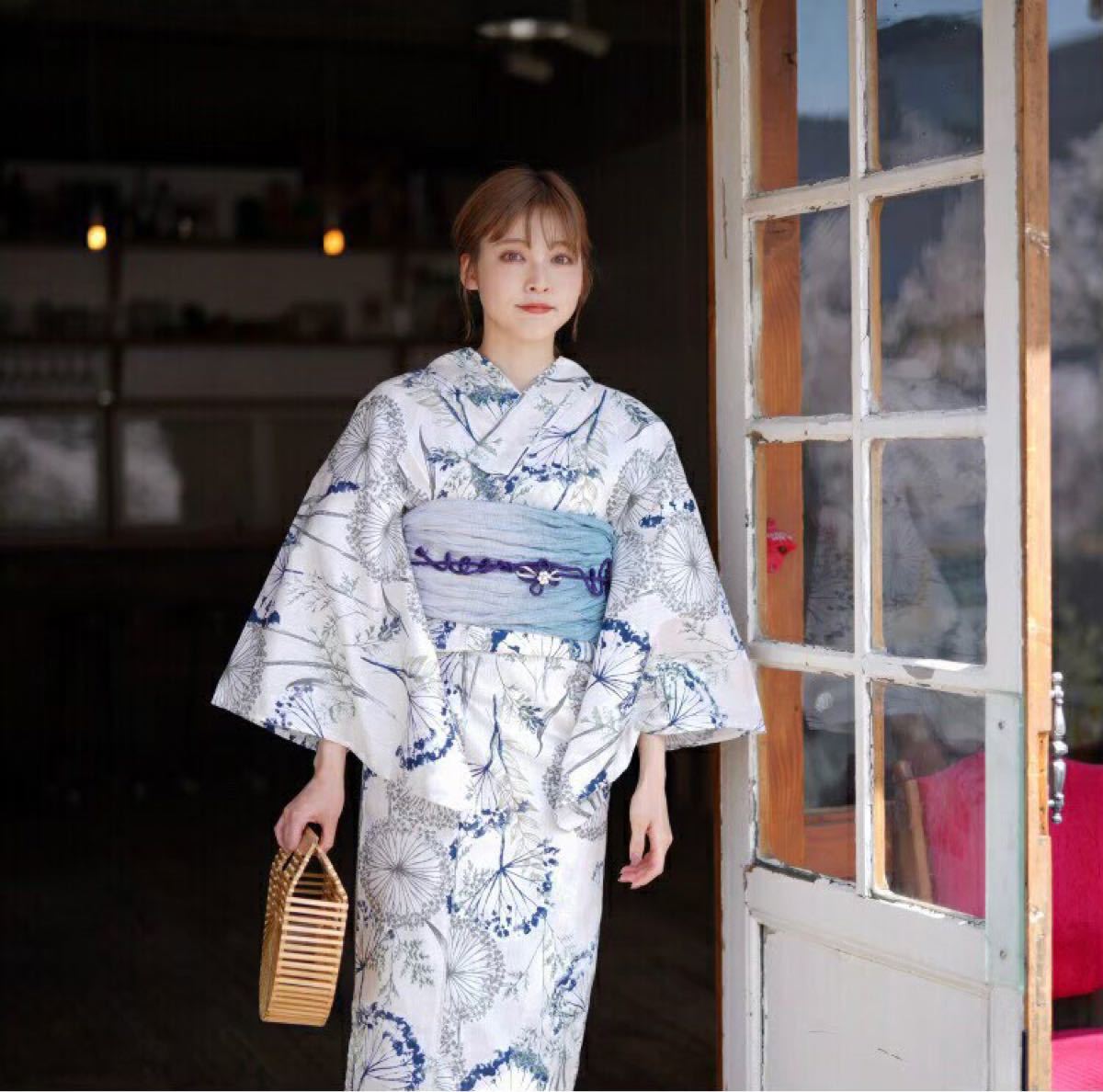 新品* utatane 日吉染業 高級変わり織り わたげ たんぽぽ 浴衣単品