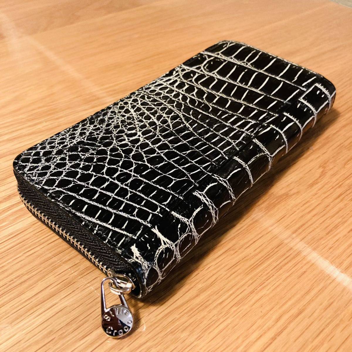 【新品未使用】style croco クロコダイル 長財布 目地染め 黒 バニラ 【新品未使用】style croco クロコダイル 長財布 目地染め 黒 バニラ