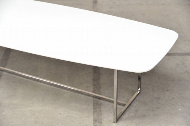 【引取限定】アルフレックス取り扱い Glas Italia社「LAGUNAラグナ」23万 ガラス センターテーブル ローテーブル 白 スタイリッシュ_Cass_画像2