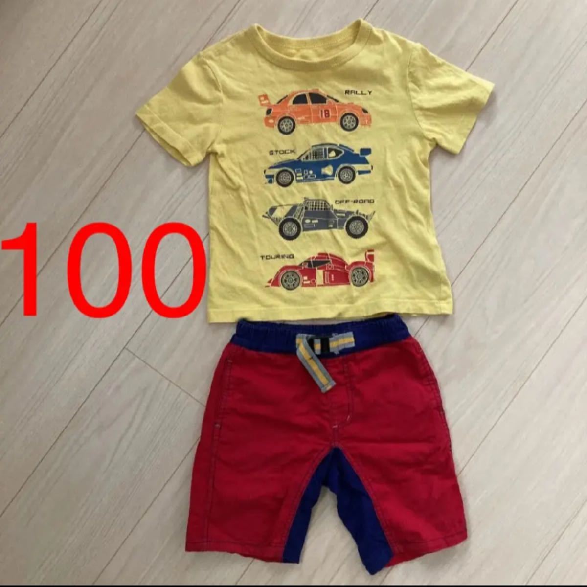 PayPayフリマ｜男の子 100 Tシャツ ハーフパンツ セット まとめ売り 半袖Tシャツ 半ズボン 短パン 半袖