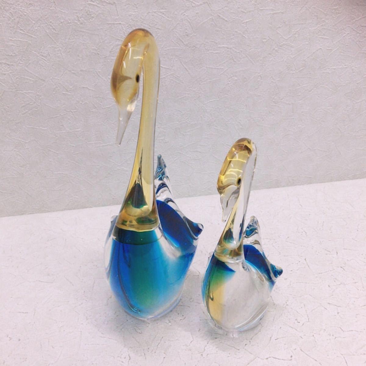 MULTI GLASS マルティグラス 白鳥スワン 親子 1対 ガラス製品 MULTI GLASS マルティグラス 白鳥スワン 親子 1対 ガラス製品
