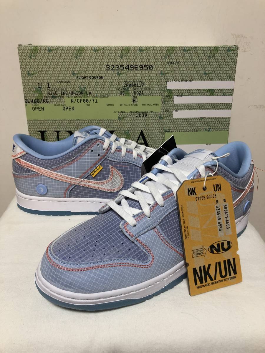 日本製】 Pack Passport Low Dunk Nike UNION 30cm US12 Argon/Hyper