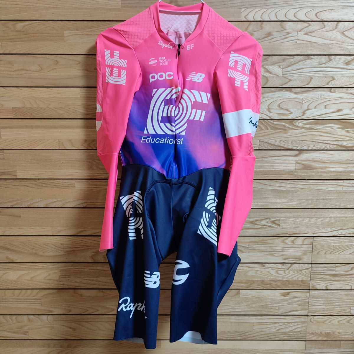 超安い品質 選手支給品 EF Education easypost スキンスーツ TTミット