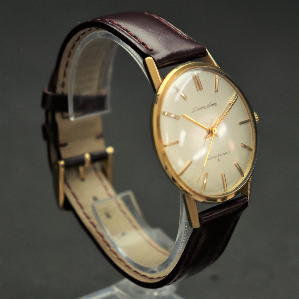 希少 SEIKO LINER セイコー ライナー 手巻き 23石 K18 金無垢 本体重量24.4ｇ SD文字盤 1960年代製造 アンティーク  メンズ腕時計