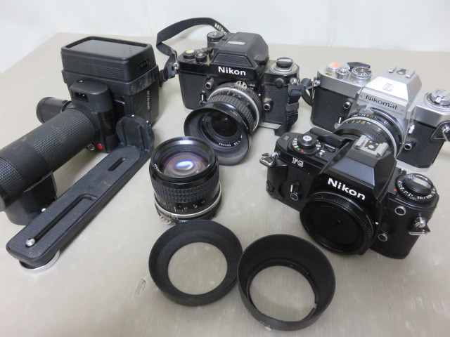 153☆ニコン Nikomat EL 50mm 1:2/FG/85mm 1:2/F2 24mm 2.8 ジャンク扱 カメラ レンズ 1円～_画像1