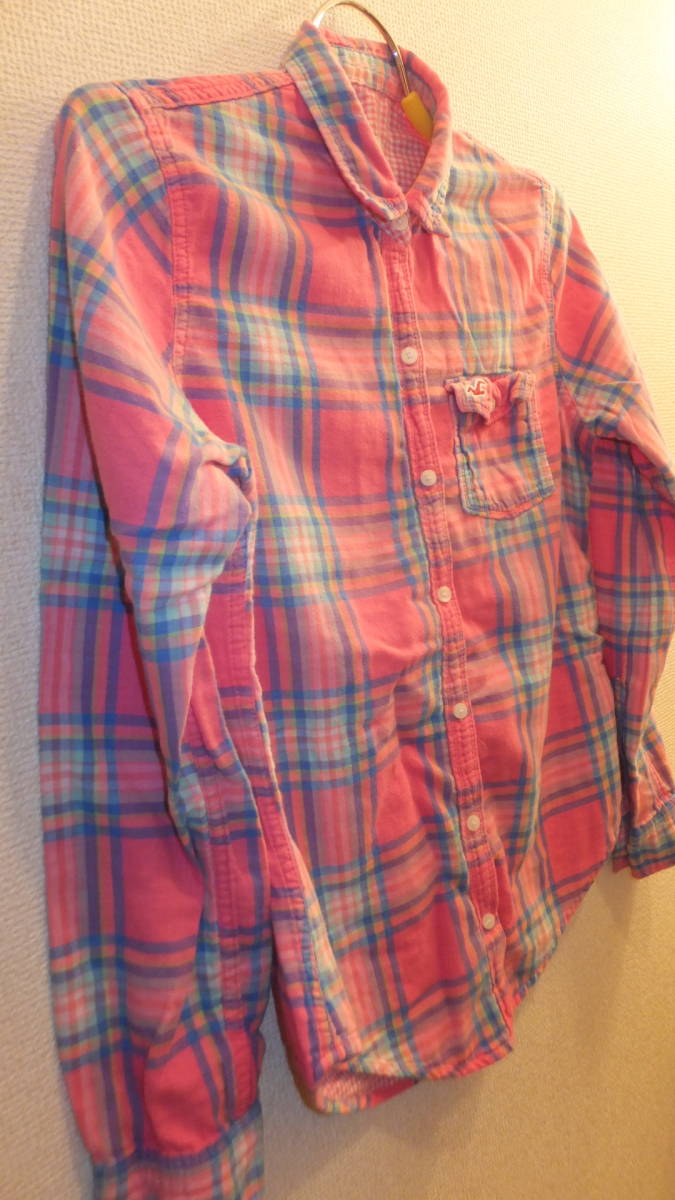 ★HOLLISTER★Ladies Tops Size XS ホリスターレディーストップス長袖シャツサイズXS　USED IN JAPAN　 ピンク系 PINK_画像4