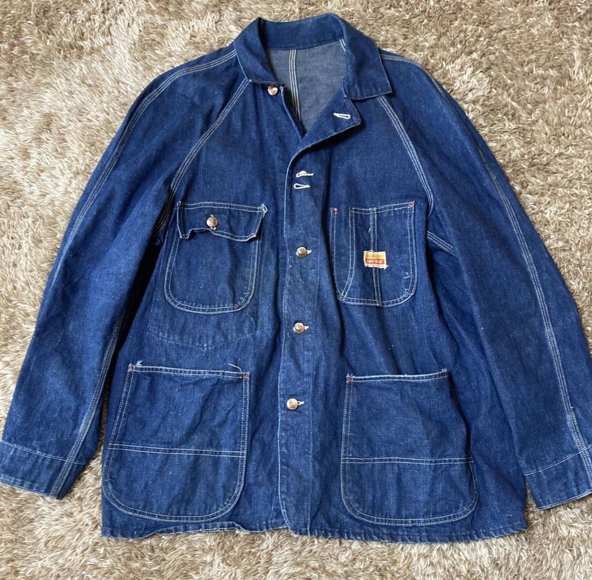 極美・濃紺】50s オリジナル PAYDAY デニムカバーオールジャケット