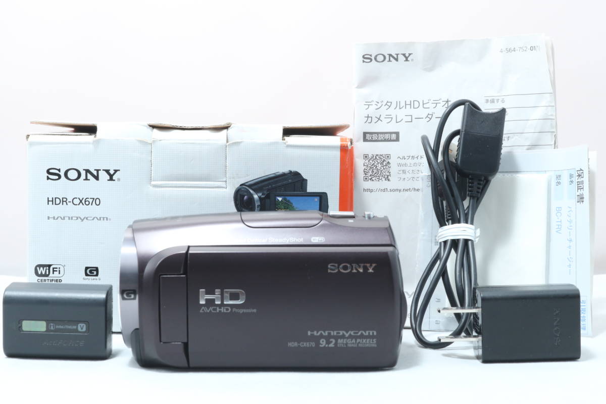 ☆超美品☆ SONY ソニー HDR-CX670 Handycam ビデオカメラ ボルドー