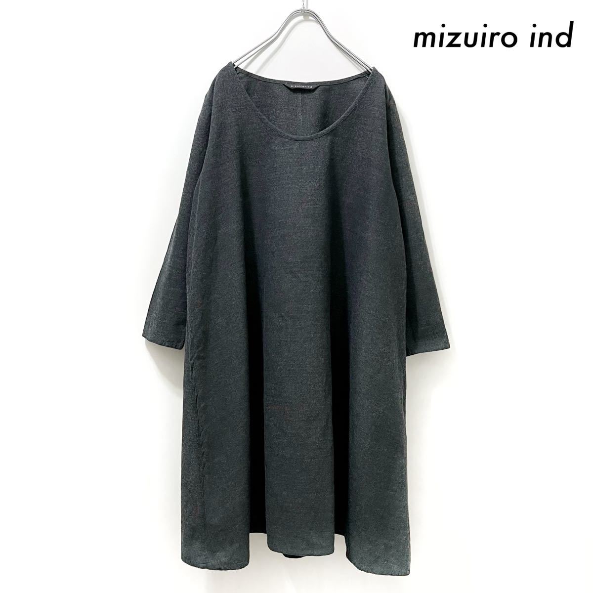 送料無料】mizuiro ind ミズイロインド☆長袖ワンピース