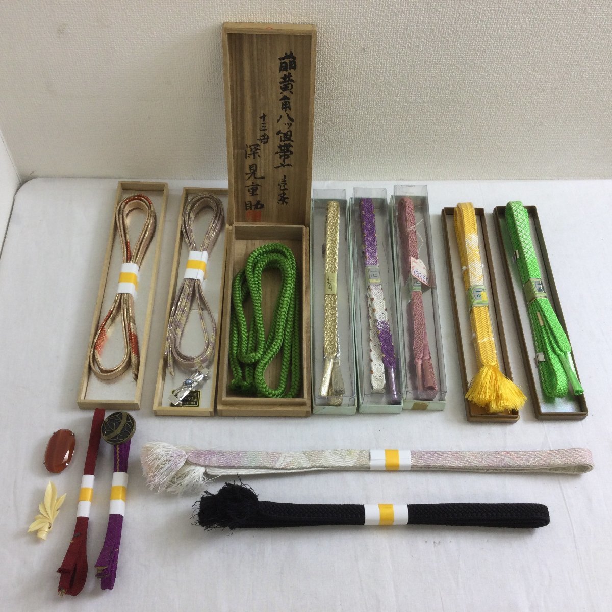 帯締め 12点まとめ 着付け 和装小物 組織 組み紐 正絹 帯〆 佐賀錦 深見重助 一心 帯留め 帯止4点付き
