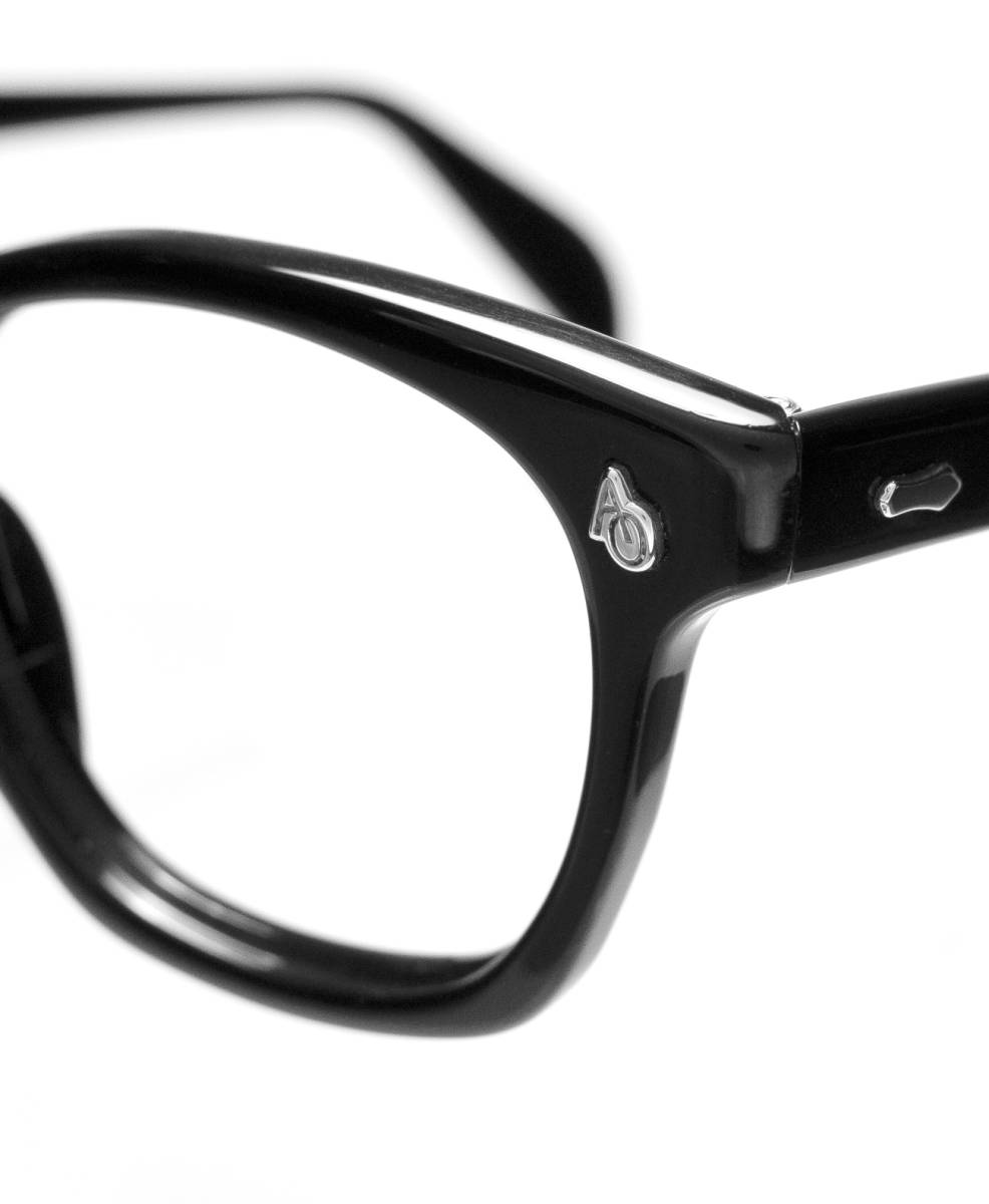極美品デッド同等! USA ヴィンテージ 眼鏡 50's American Optical 46サイズ ブラック黒 ウェリントン アメリカンオプティカル アンティーク_画像9
