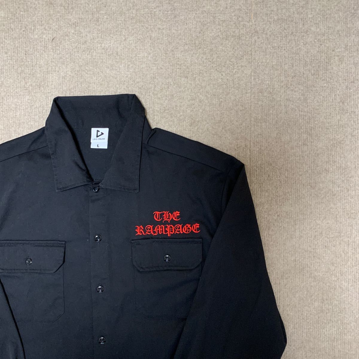 THE RAMPAGE ワークシャツ ロングシャツ 黒 長袖シャツ ランページ ライブ ライブグッズ ライブシャツ