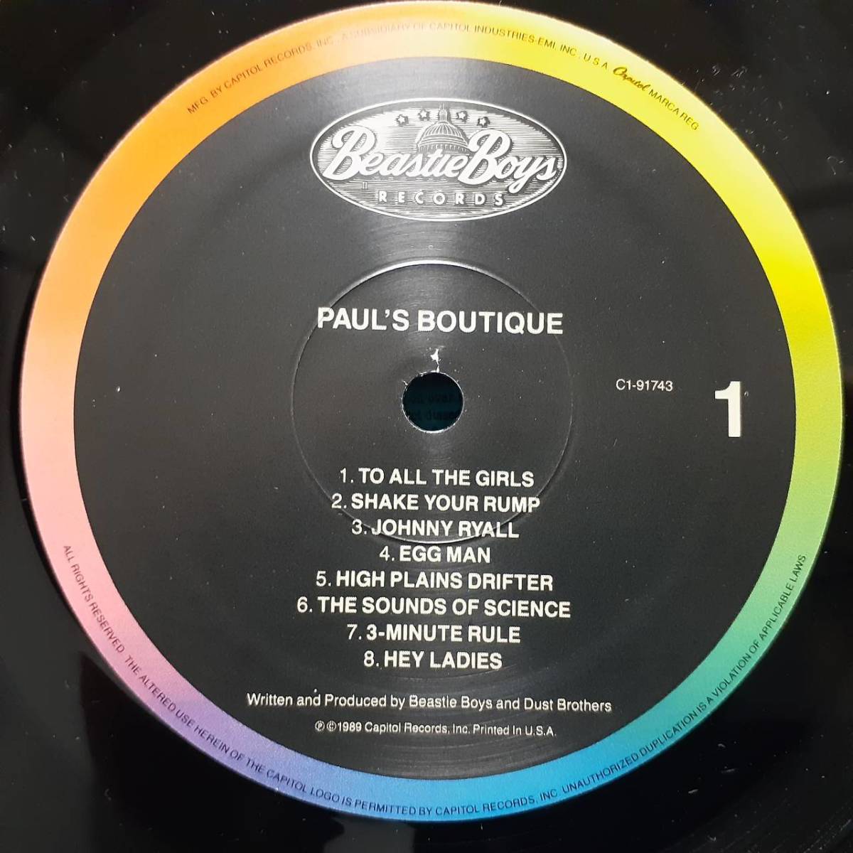 米オリジLP！限定盤8面ジャケ おまけ付き！Beastie Boys / Paul's Boutique 1989年 Capitol C1-91743 ステッカーあり ビースティ・ボーイズ_画像4
