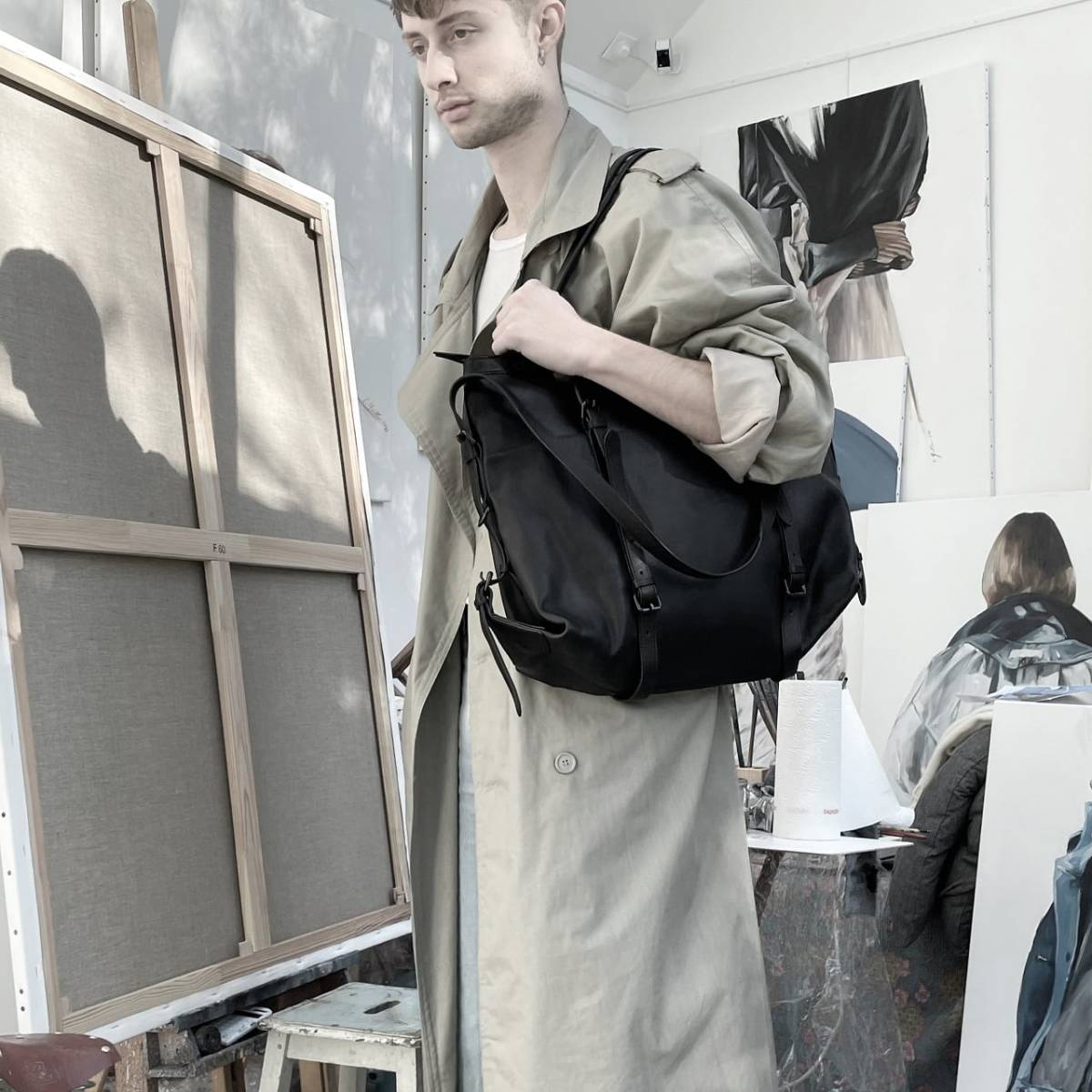 定価¥88,000 PATRICK STEPHAN アトリエバッグM 裏地グラフィック