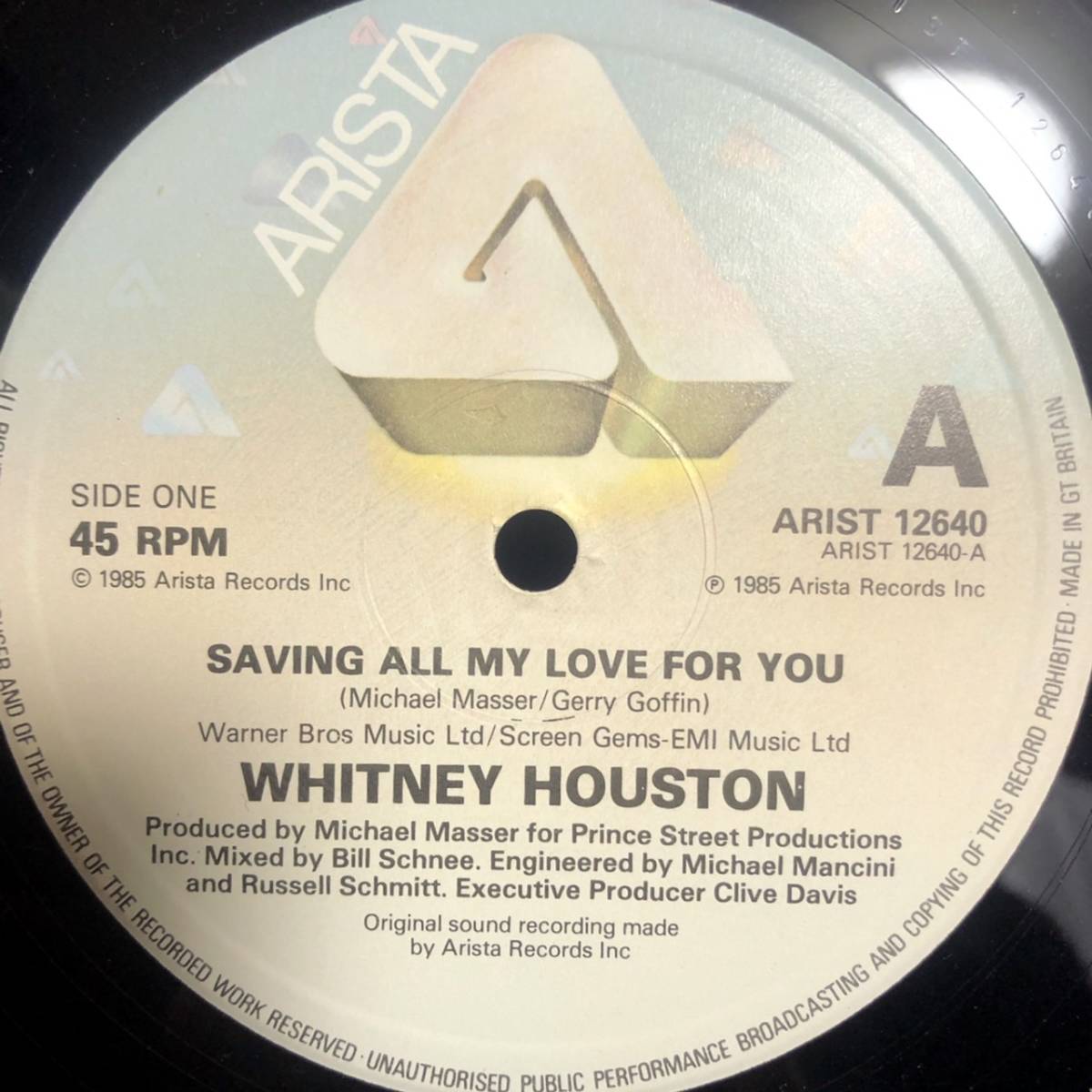  WHITNEY HOUSTON / SAVING ALL MY LOVE FOR YOU / GREATEST LOVE OF ALL / 12inc_画像3