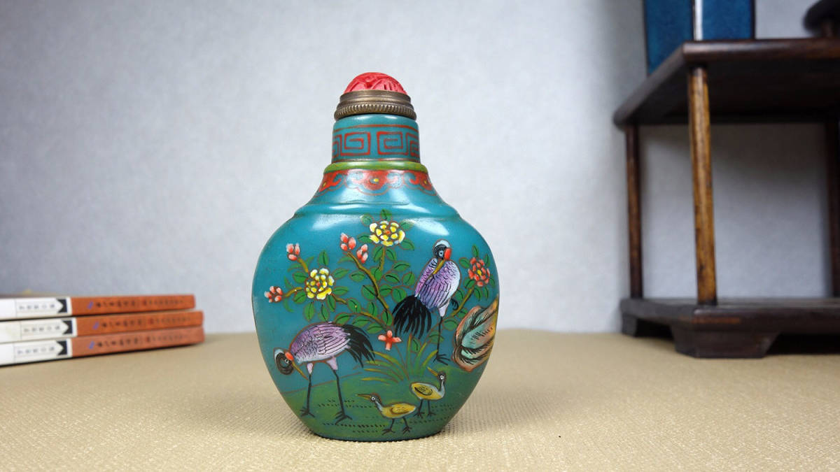 数量限定限定SALE ヤフオク! - 琉璃製 細密彫 描金 花鳥紋 鼻煙壺