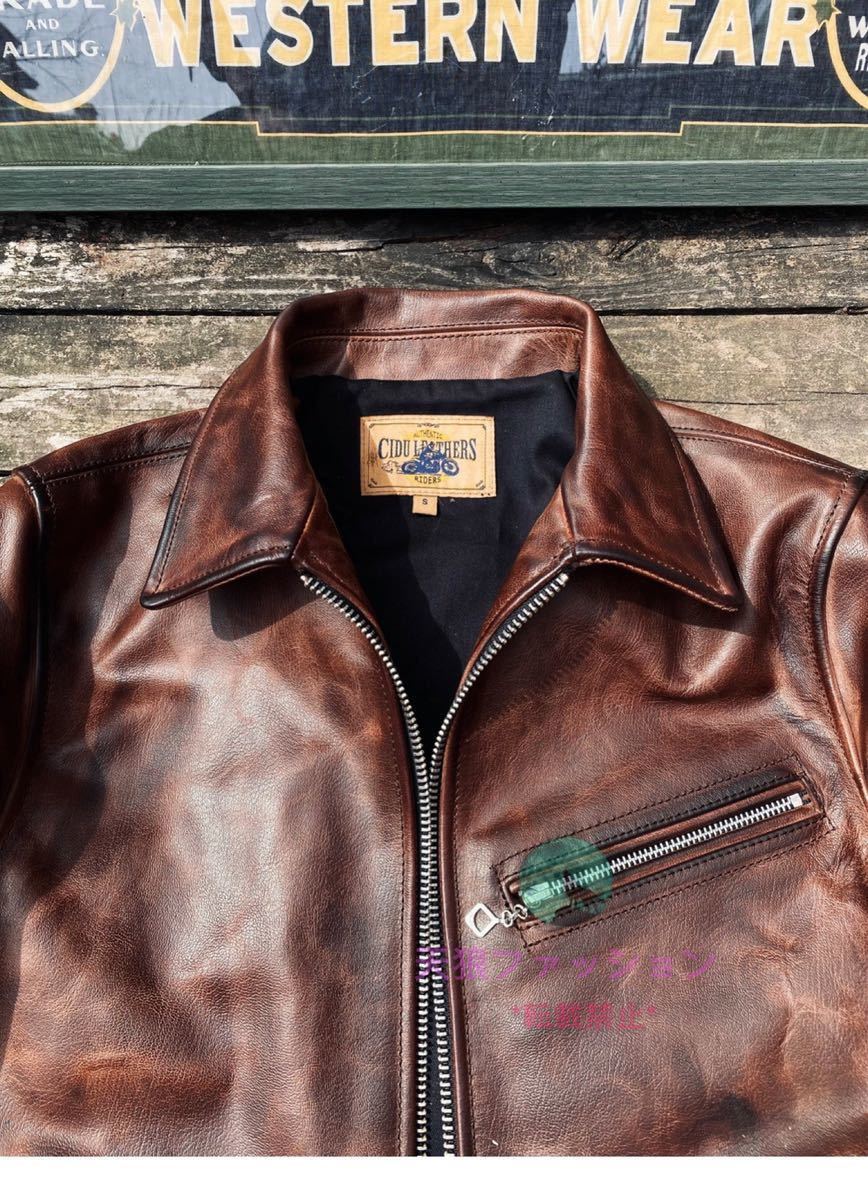 ○1930s レザージャケット 牛革 カウハイド ライダース バイクレザー