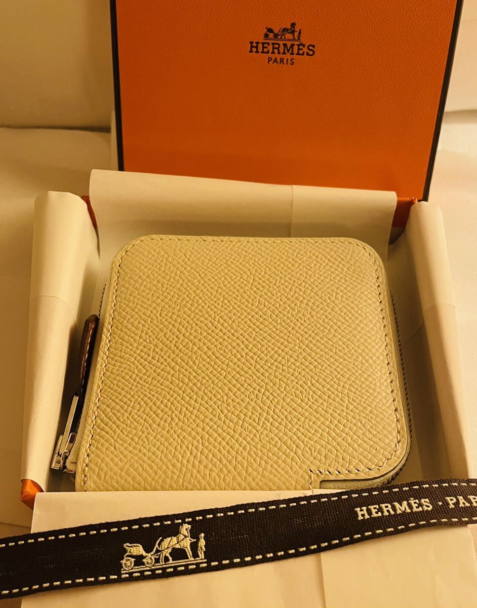 新品♪ HERMES エルメス シルクイン コンパクト コインケース クレ
