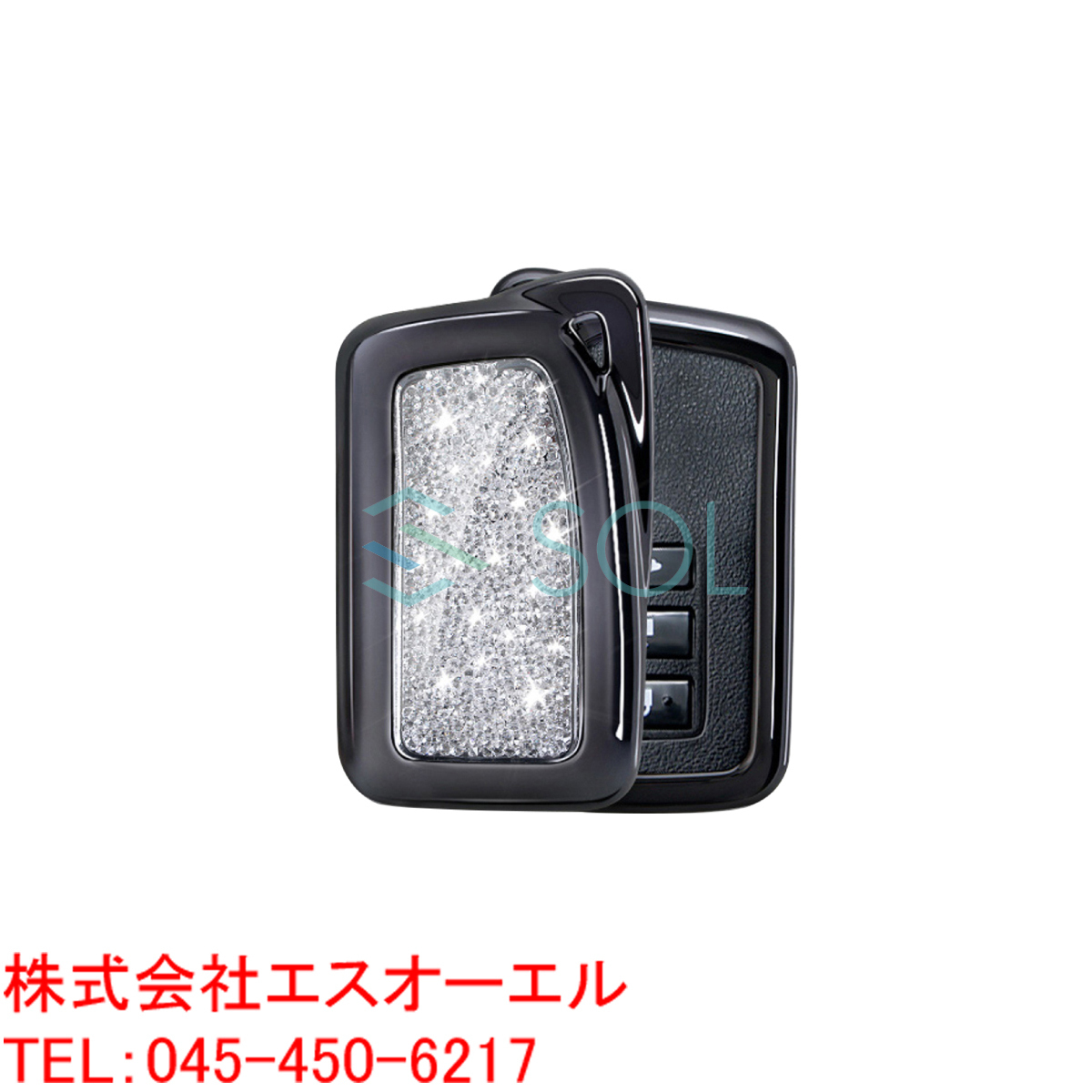 レクサス GS250 GS350 GS450h IS250 IS350 IS300h NX200t NX300h キーカバー ラメ入 ライトストーン ホワイト ブラックメッキ_画像1