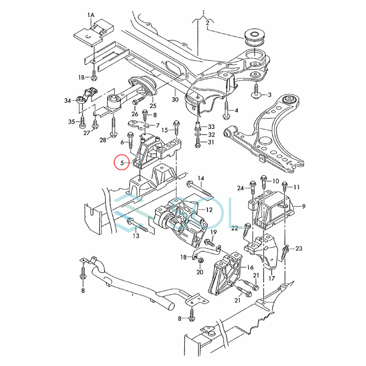 アウディ A3 S3(8L1) エンジンマウント 右側 1J0199262BE 出荷締切18時_画像2