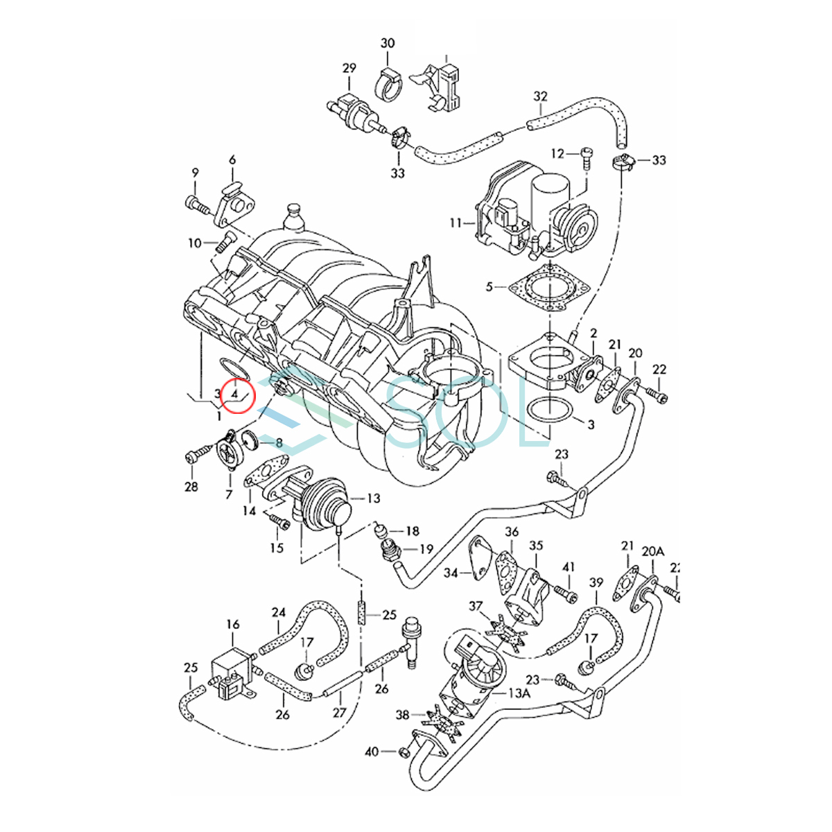 VW ゴルフ4 ゴルフ5 ゴルフ6 ゴルフ7 ゴルフプラス トゥーラン ビートル インテークマニホールドガスケット 036129717E_画像3