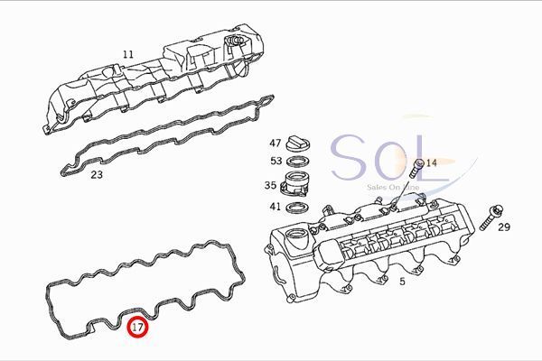 ベンツ W219 W210 W211 W220 シリンダーヘッドカバーガスケット 左側 CLS500 CLS55 E430 E500 E55 S430 S500 S55 1130160221 1130160021_画像2
