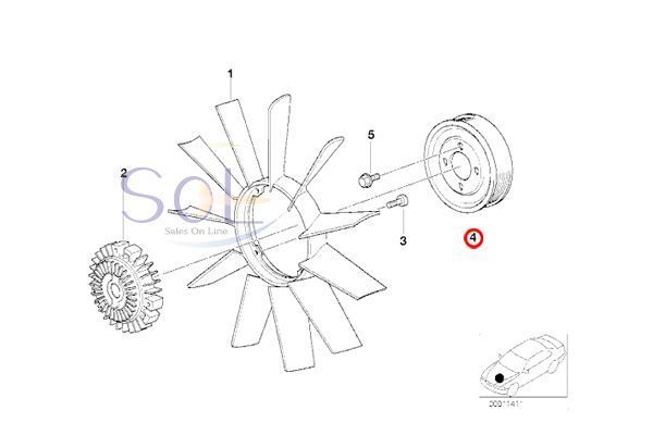 BMW E46 E39 Z3 ウォーターポンプ ベルトプーリー 320i 323i 325i 328i 330i 525i 528i 530i 2.0 2.2 2.8 3.0 11511436590 出荷締切18時_画像2