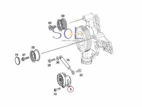 ベンツ W463 W164 W251 W209 W219 ベルトテンショナー G500 ML350 ML500 R350 R500 CLK350 CLS350 CLS500 2722000270 2722000070_画像2