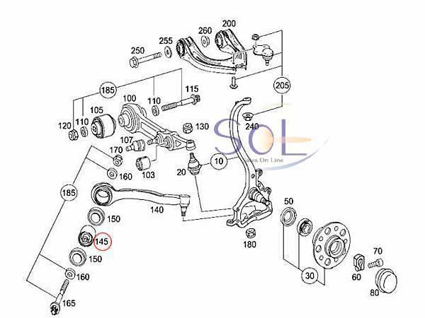 ベンツ W204 R171 R172 フロント ロアアーム ブッシュ 左右共通 C180 C200 C250 SLK55 2113331114 出荷締切18時_画像2
