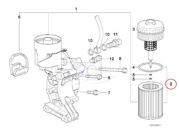 BMW E36 E46 E39 オイルフィルター エレメントセット 320i 323i 325i 328i 330i 525i 528i 530i 11427512300 11421427908 出荷締切18時_画像2