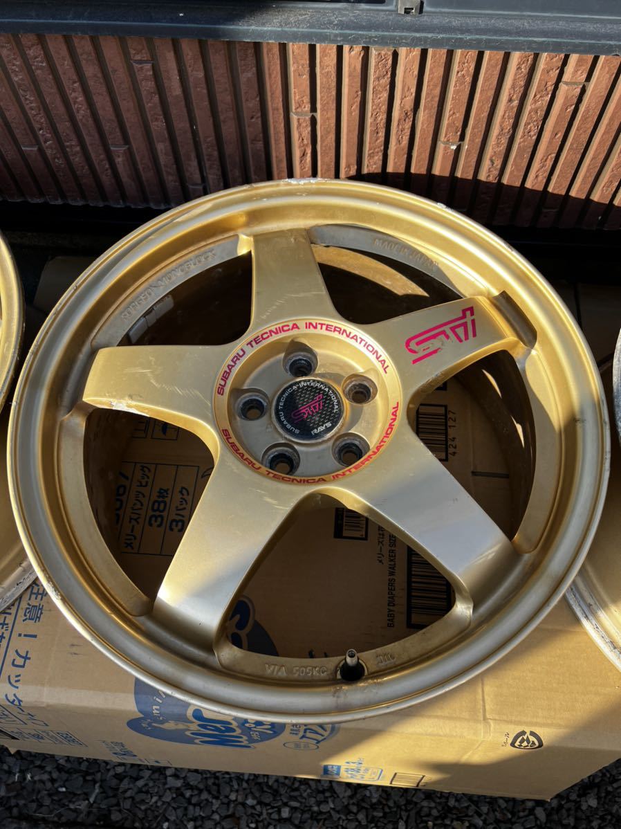 RAYS製 STi 希少 純正オプション17インチ 7.5J PCD100 5H オフセット+