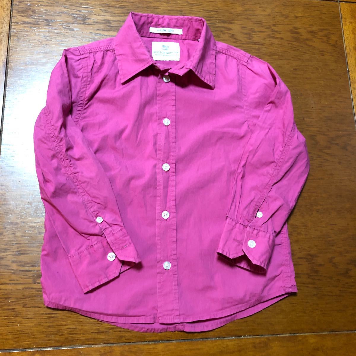 ピンクのシャツ　長袖　scotch shrunk shrunk to fit