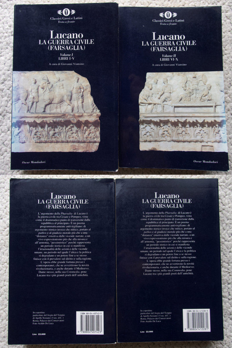 Lucano LA GUERRA CIVILE (FARSAGLIA) Volume 1 LIBRI Ⅰ-Ⅴ・Volume 2 LIBRI ⅤⅠ-X 洋書_画像1