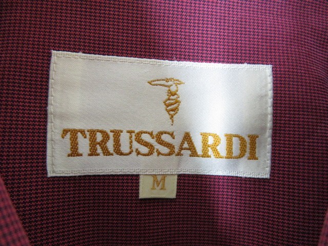 1280c228◆良品です◆TRUSSARDI トラサルディ 豪華刺繍 長袖レーヨンシャツ M/トラッド/ビジネス/ゴルフ/メンズ/男性/紳士_画像8