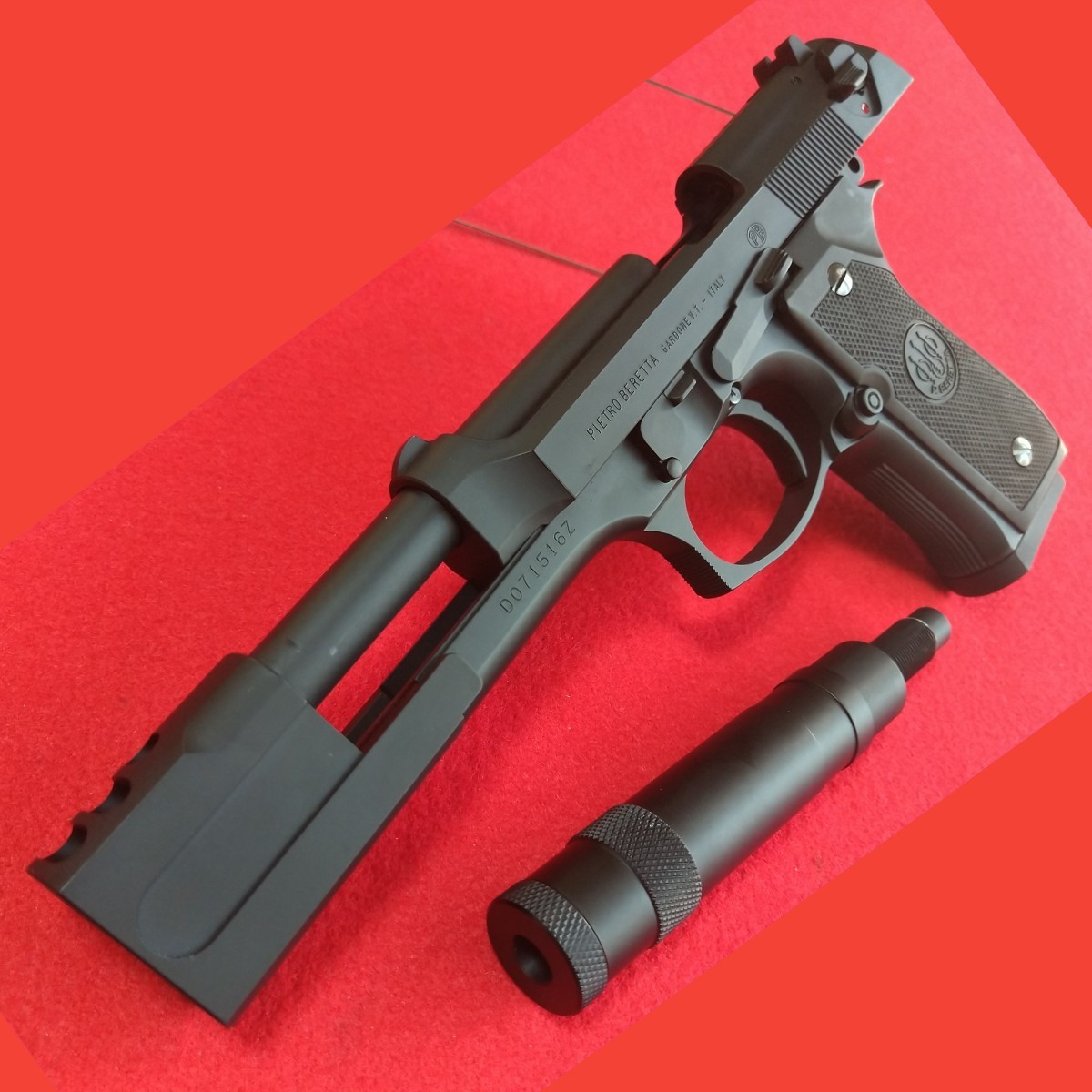 美品】WA ウエスタンアームズ ベレッタM92FS LEON サイレンサー 美品】WA ウエスタンアームズ ベレッタM92FS LEON サイレンサー