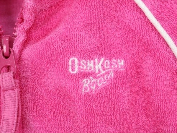 オシュコシュ ベロア素材 フリース 半袖パーカー フード 女の子用 70サイズ ピンク ベビー 子供服 OSHKOSH_画像6