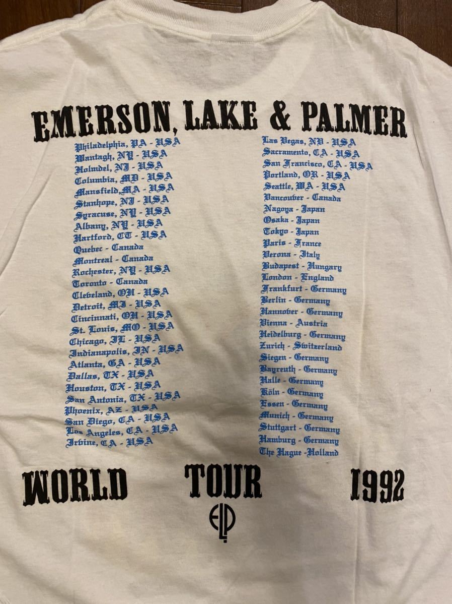 EMERSON,LAKE & PALMER WORLD TOUR 1992 BLACK MOON Tシャツ XL THE BROCKUM GROUP MADE IN U.S.A. ヴィンテージ 90s プログレ_画像5