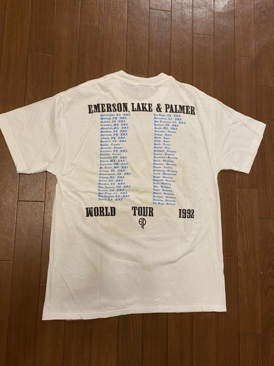 EMERSON,LAKE & PALMER WORLD TOUR 1992 BLACK MOON Tシャツ XL THE BROCKUM GROUP MADE IN U.S.A. ヴィンテージ 90s プログレ_画像4