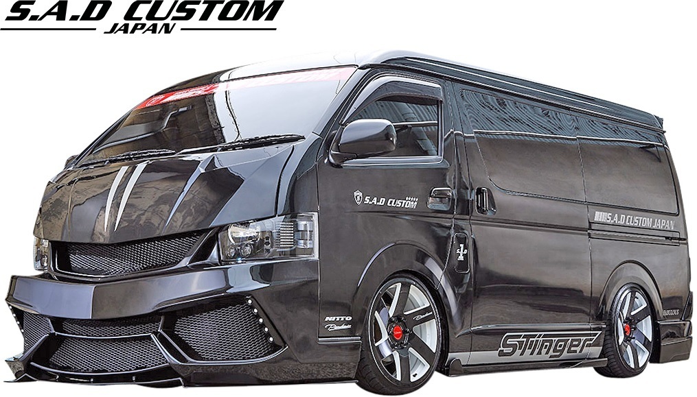 【M’s】4型 200ハイエース (ワイド用) S.A.D CUSTOM JAPAN STINGER リアウイング ／／ FRP HIACE WIDE スティンガー エアロ パーツ 外装_画像4