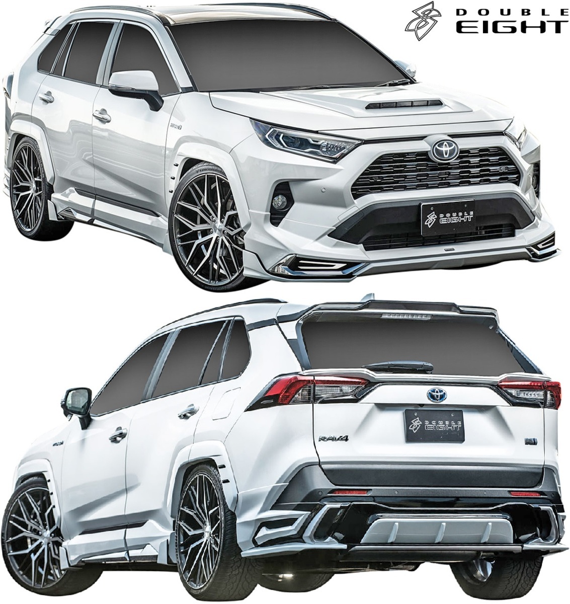 【M’s】50系 RAV4 モデリスタ 用 (2019.4-) DOUBLE EIGHT フルキット 4点 ／／ ダブルエイト FRP 未塗装 エアロ パーツ フルエアロ 外装_画像1