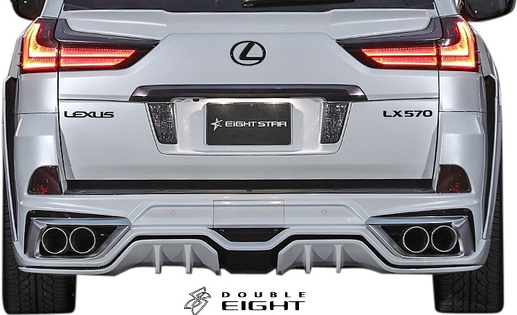 【M’s】レクサス 後期 LX570 (2015.09-) DOUBLE EIGHT EIGHT STAR リアバンパースポイラー ／／ FRP 未塗装 ダブルエイト エアロ パーツ_画像2