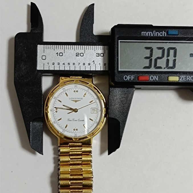 稼働品 ロンジン LONGINES コンクエスト Time Zone Quartz メンズ