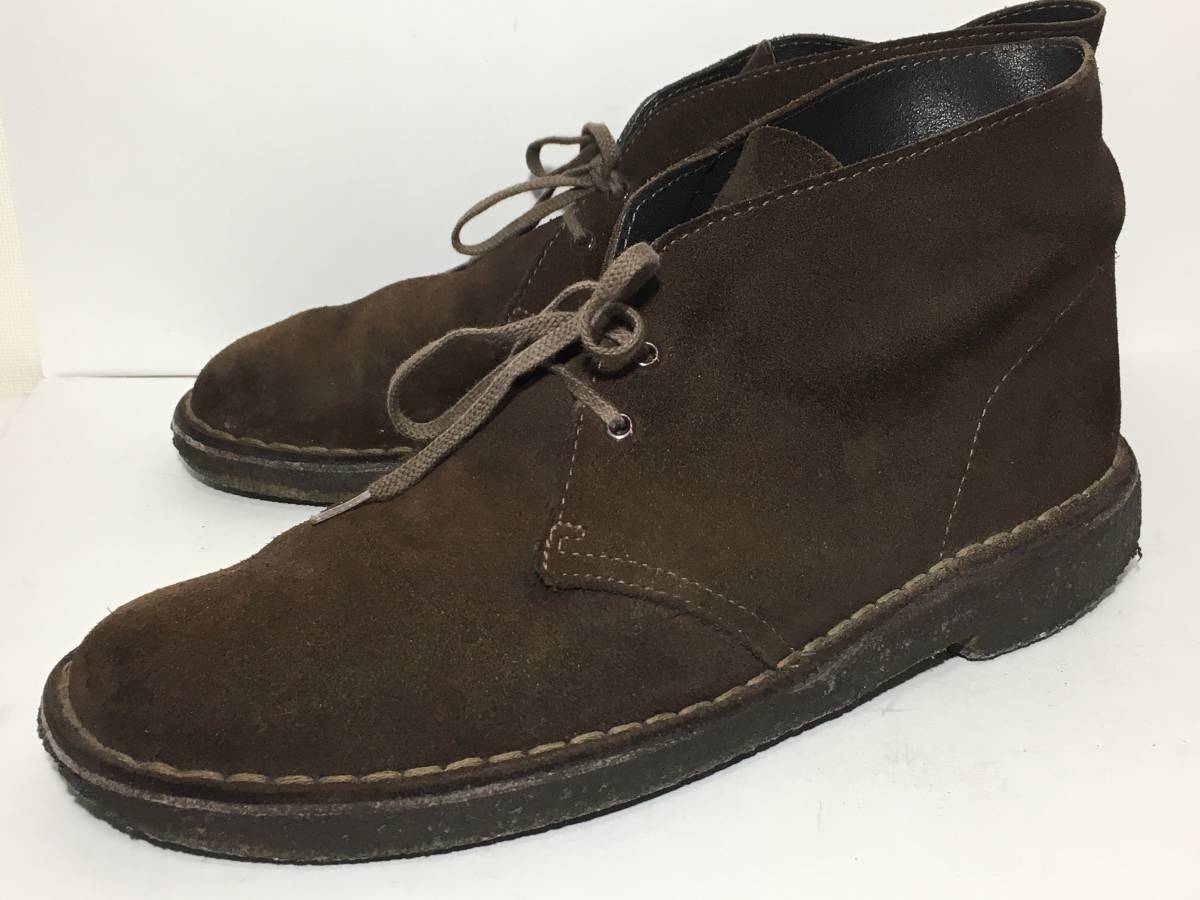 即決★Clarks★27.5cm レザーデザートブーツ クラークス メンズ 9.5 ワラビーブーツ 茶 本革 スエード 本皮 チャッカブーツ シューズ _画像1