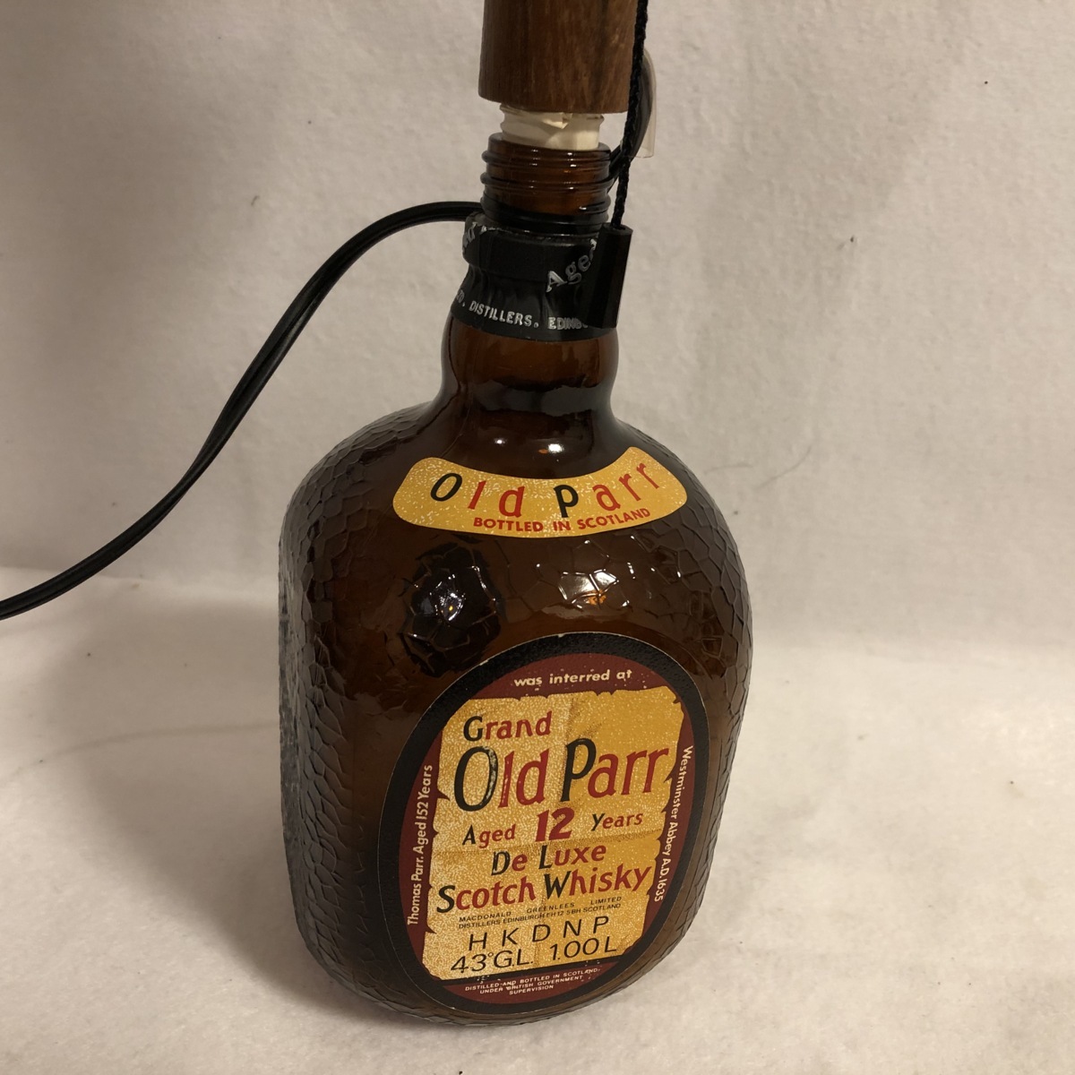 ■　OLD　PARR　オールドパー　12年　デラックス　空ボトル　ライト　スタンドライト　中古 ★_画像7