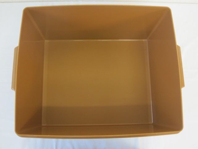 # retro tupperware Old tapper wear storage clothes case tea color Brown largish size height approximately 23cm width approximately 35cm depth approximately 45cm used *