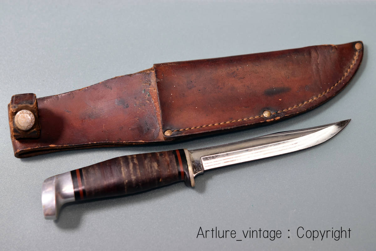 ●稀少VINTAGE KNIFE ,CASE 1940-1965年製 sheath Knife .MADE IN USA ビンテージナイフ　”ケース”（ｙ1633-428）outdoor, camping,
